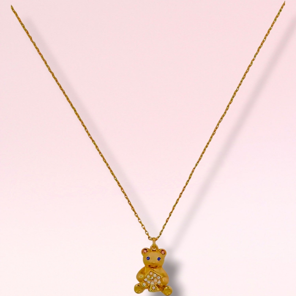 KATE SPADE Oh What Fun Spade Teddy Bear Pendant